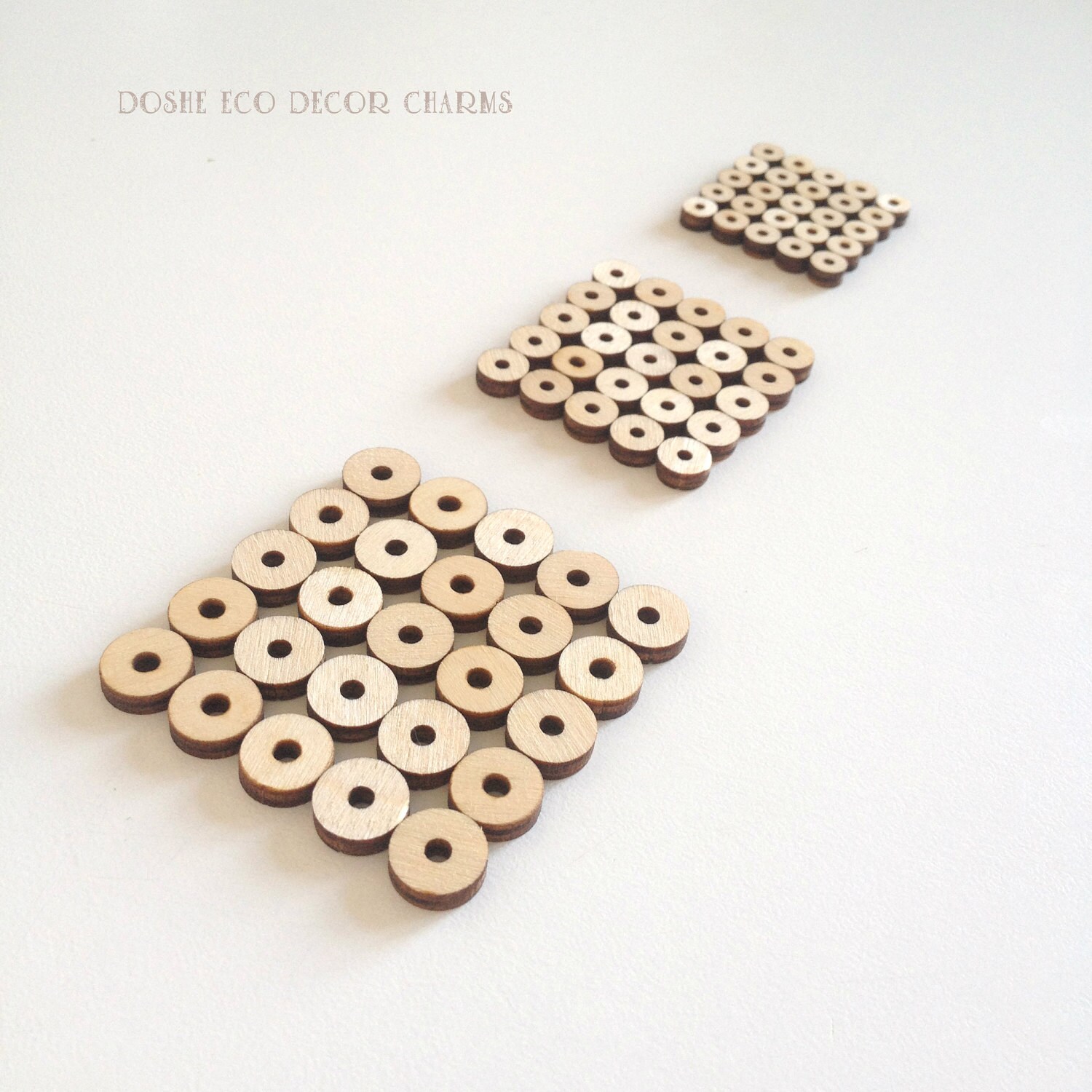 Set of 50 Wood Beads / Flat Beads / Beads for Jewelry Making / Etsy