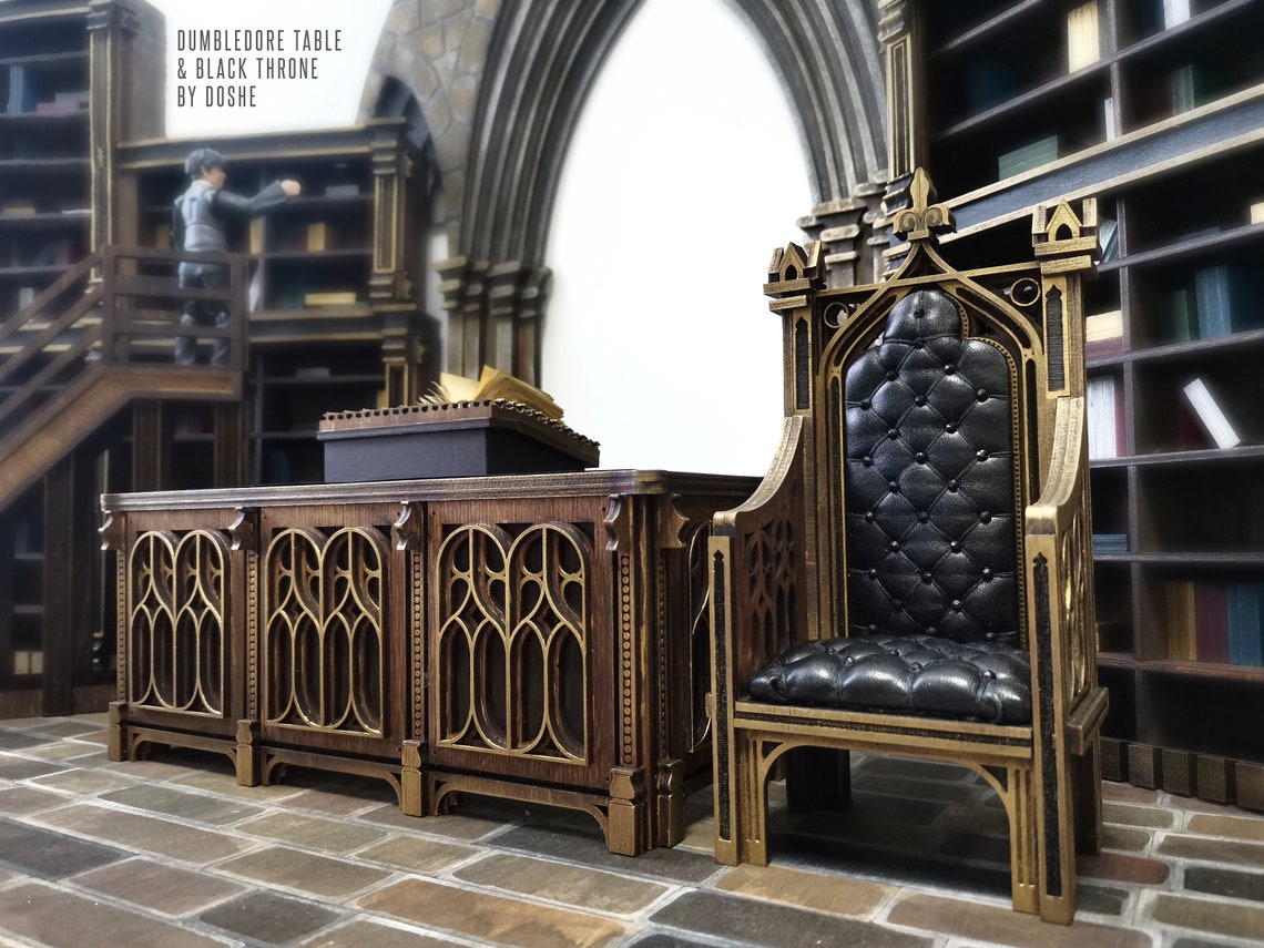 Harry Potter Replicas DUMBLEDORE CHAIR and TABLE Dollhouse Etsy