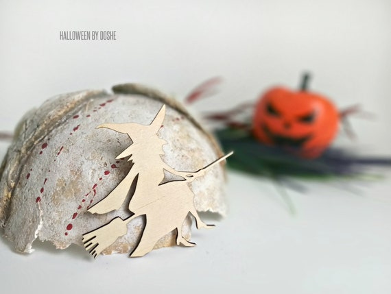 Halloween Witch Ornaments Ready To Paint Laser Cut Wood Etsy