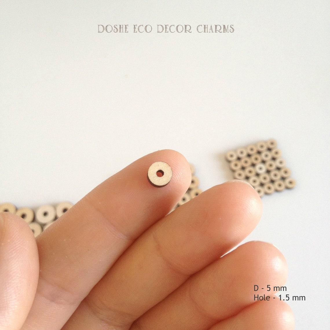 Set of 50 Wood Beads / Flat Beads / Beads for Jewelry Making / Etsy