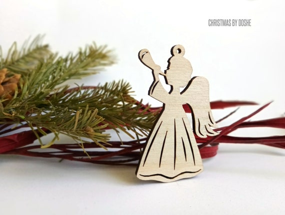 Laser Cut Angel Christmas Tree Ornament / Laser Cut Wood / Etsy image 0 - Laser Cut Angel Christmas Tree Ornament / Laser Cut Wood / Etsy