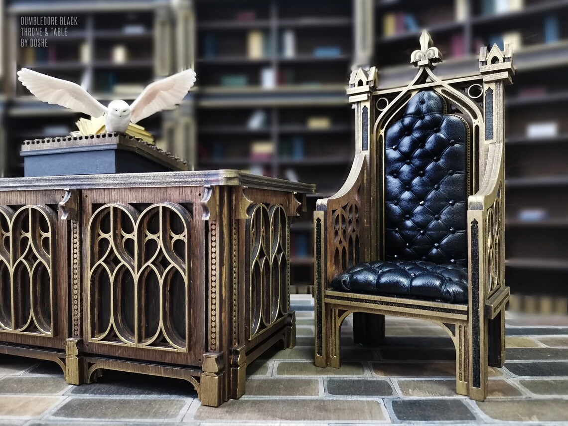 Harry Potter Replicas DUMBLEDORE CHAIR and TABLE Dollhouse Etsy