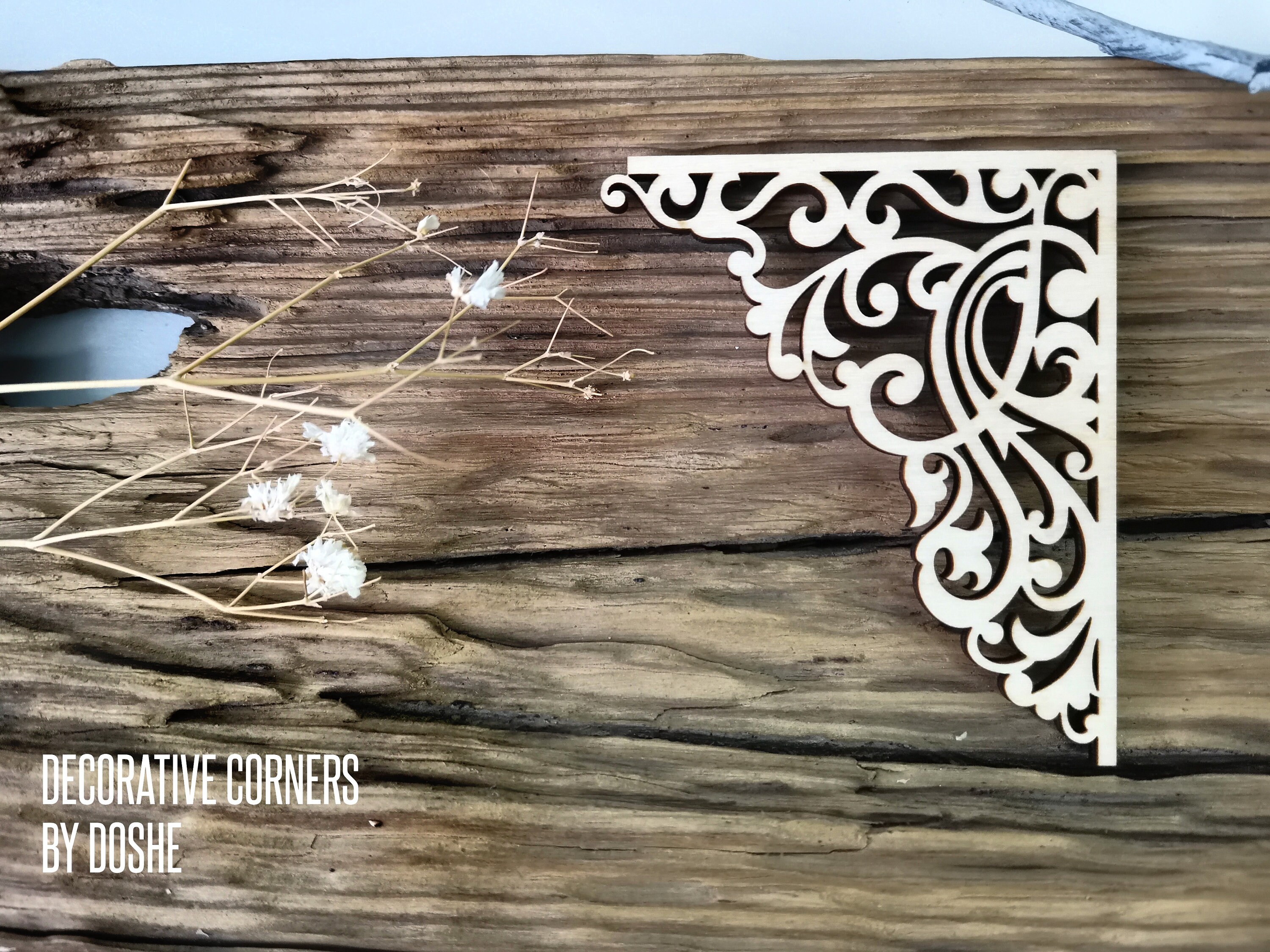 Laser cut wooden CORNERS Wood ornaments Cutouts Etsy