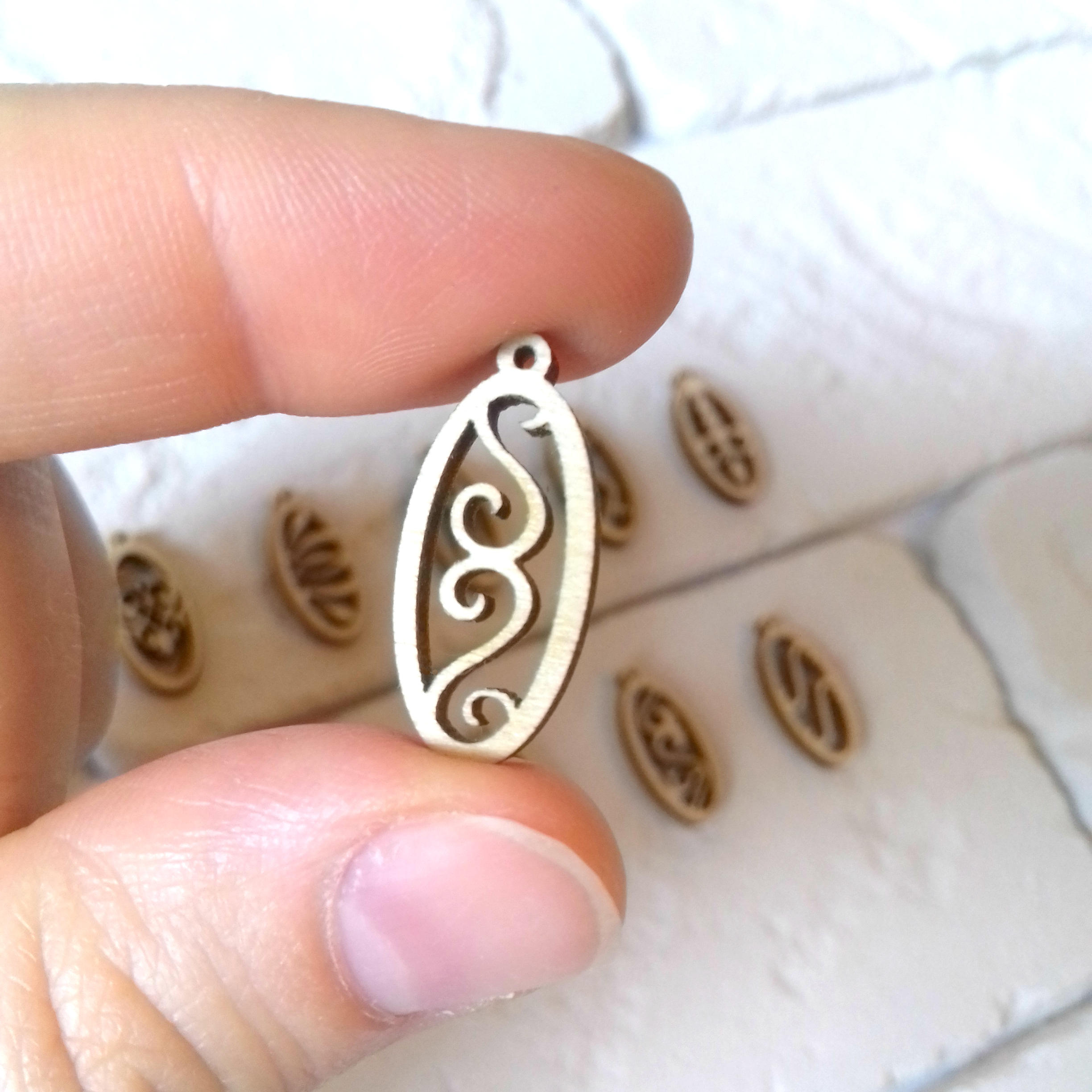 WOOD CHARMS Laser cut tiny charms for jewelry making Etsy