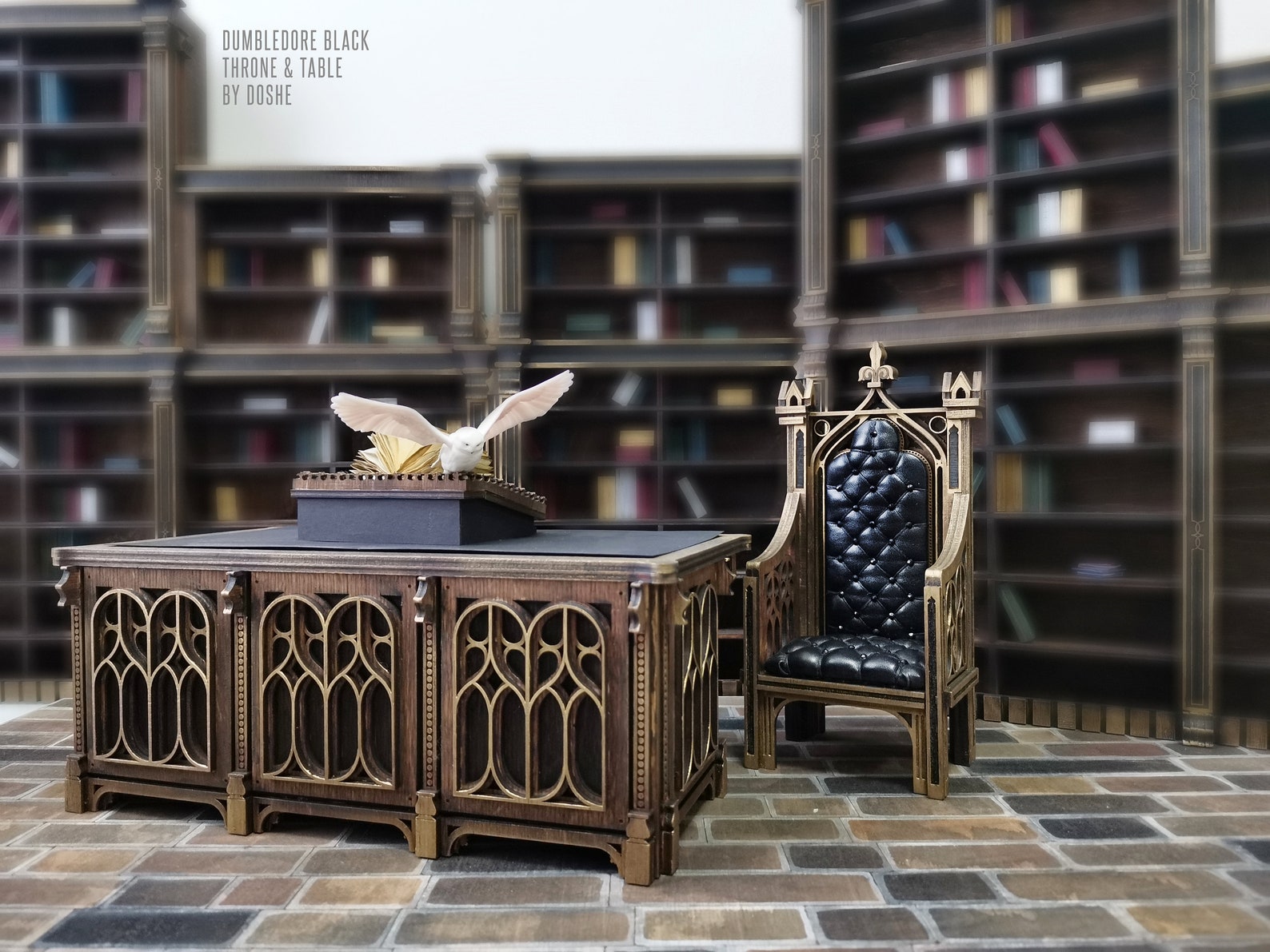 Harry Potter Replicas DUMBLEDORE CHAIR and TABLE Dollhouse Etsy