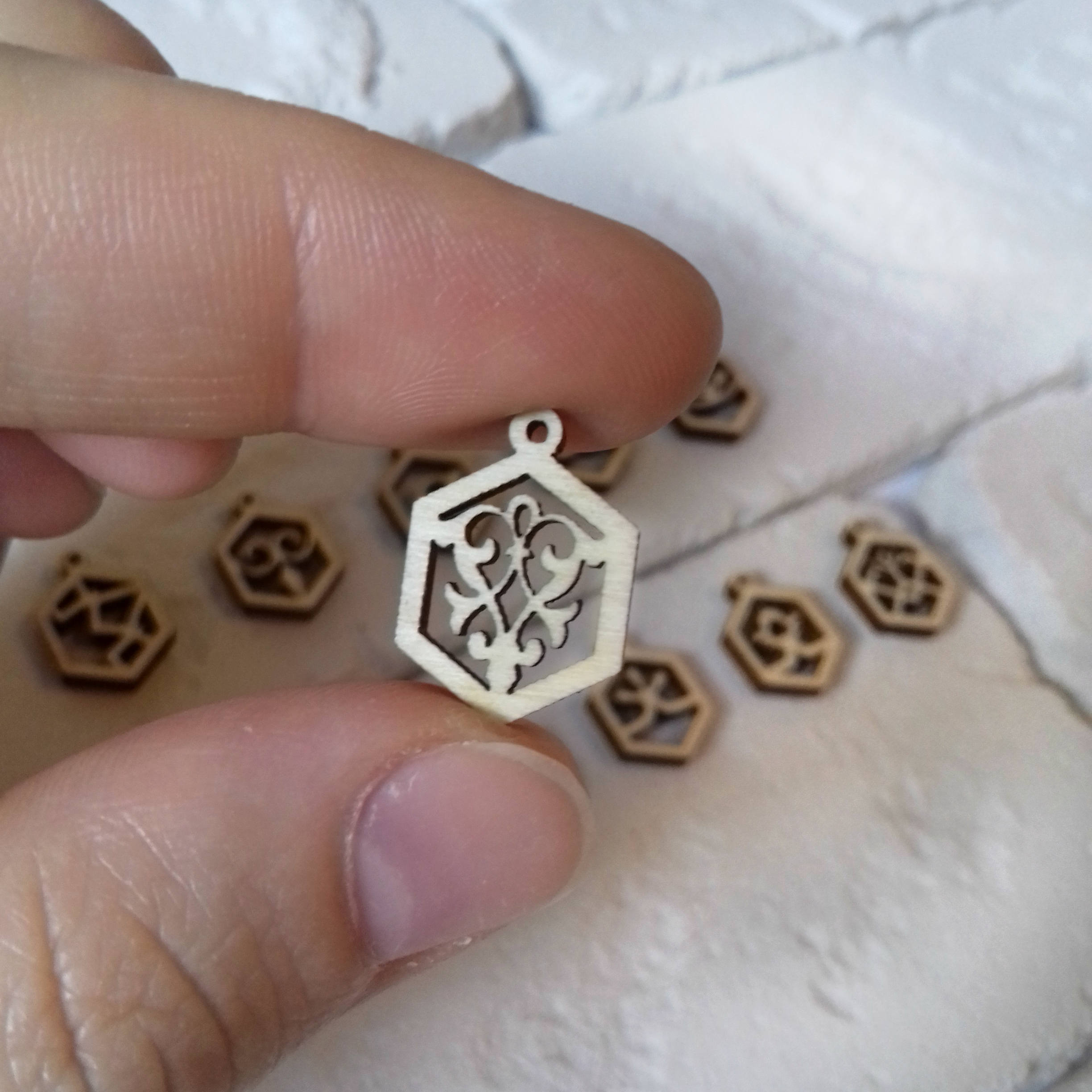 TINY WOOD CHARMS Laser cut wood Jewelry charms Wood Etsy