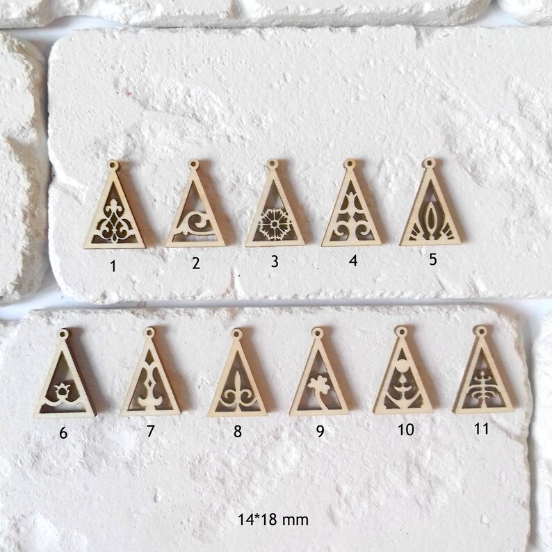 WOOD CHARMS Laser cut tiny charms for jewelry making Etsy