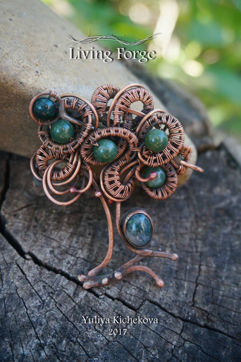Shawl pin wrapped brooch wire wrap brooch copper brooch Etsy