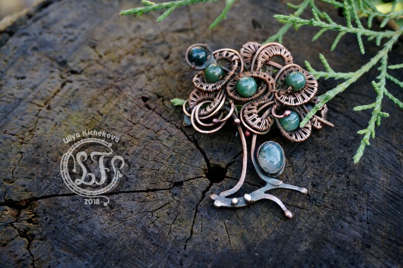 Shawl pin wrapped brooch wire wrap brooch copper brooch Etsy