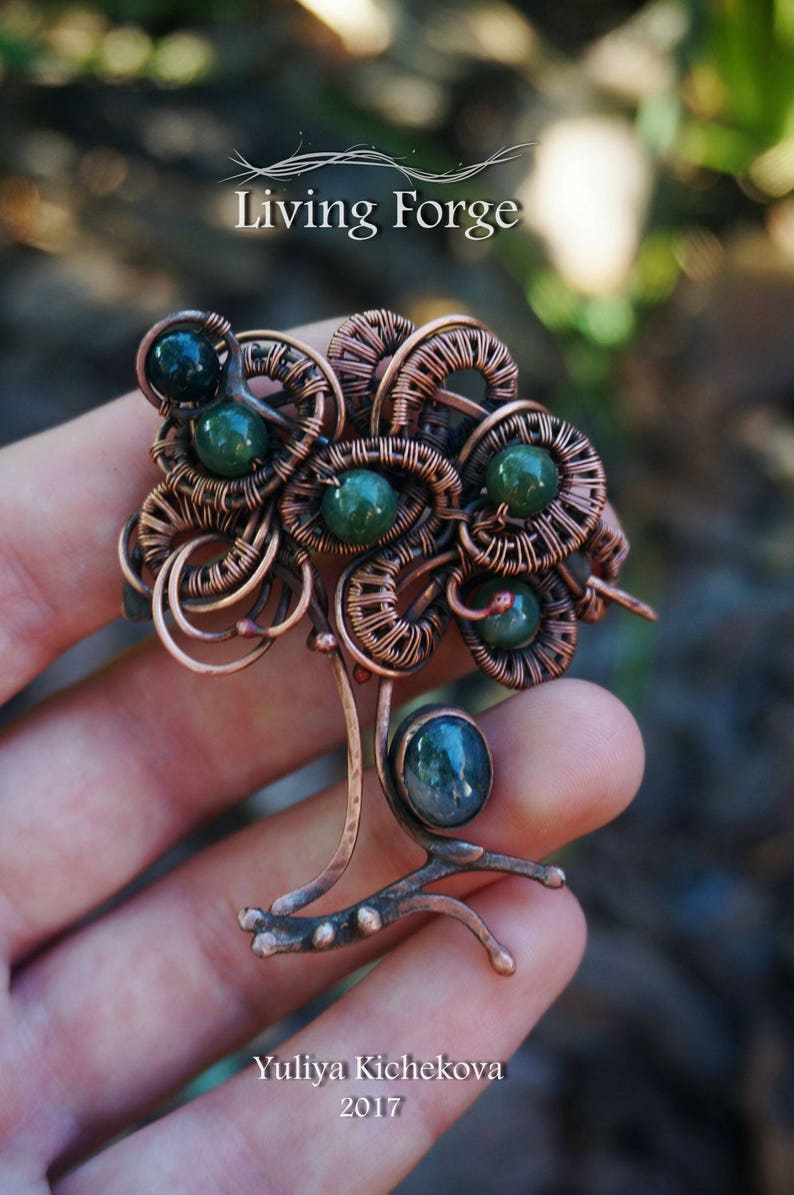 Shawl pin wrapped brooch wire wrap brooch copper brooch Etsy