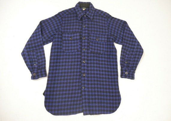 Vintage 30s Montgomery Ward Buffalo Plaid Blue Out