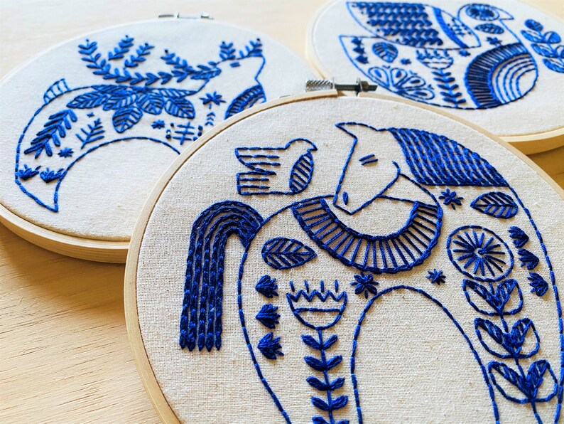 Horse Embroidery Kit Beginner Embroidery Pattern DIY Craft Etsy