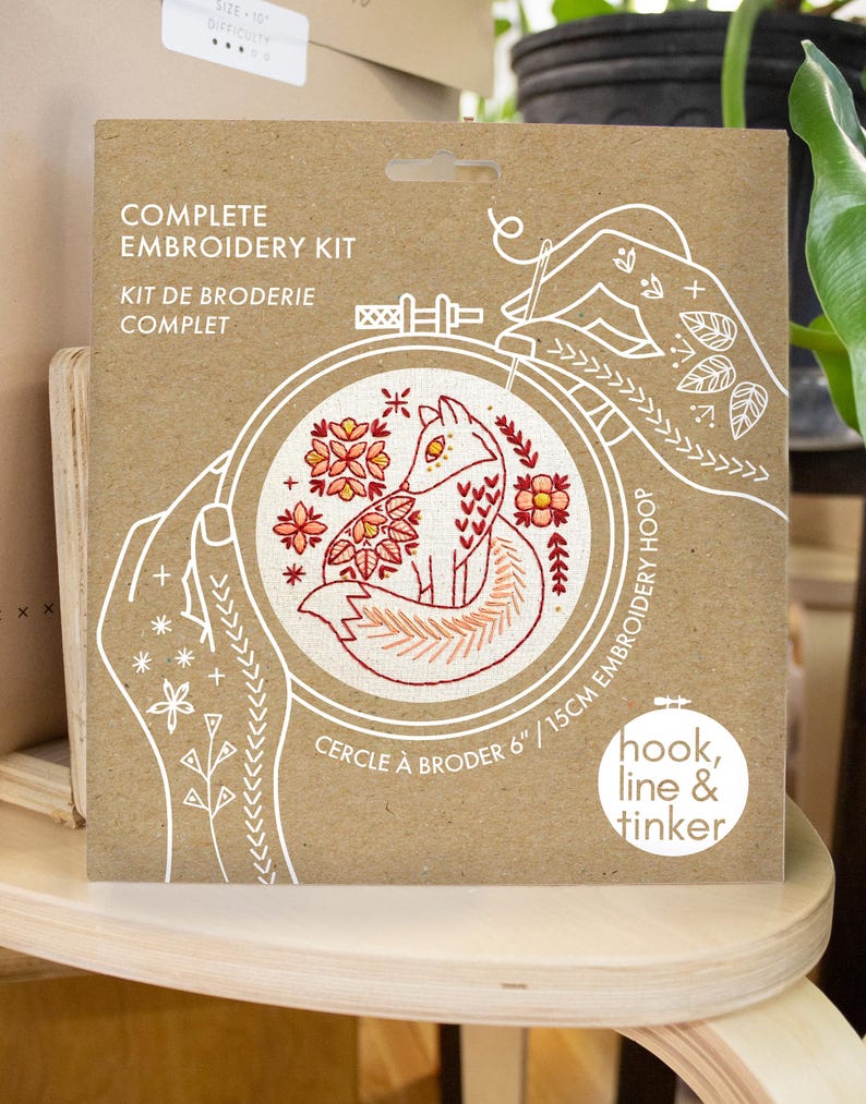 Broder R For Project Fox Embroidery Kit: Scandi Folk Style, Beginner DIY - Etsy