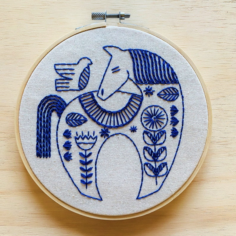 Horse Embroidery Kit Beginner Embroidery Pattern DIY Craft Etsy