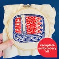 Sardines Complete Embroidery Kit - DIY, beginner friendly, salty, nautical, anchovies product logo