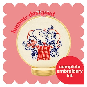 Kit para bordar un pulpo de punto: Manualidad náutica para principiantes