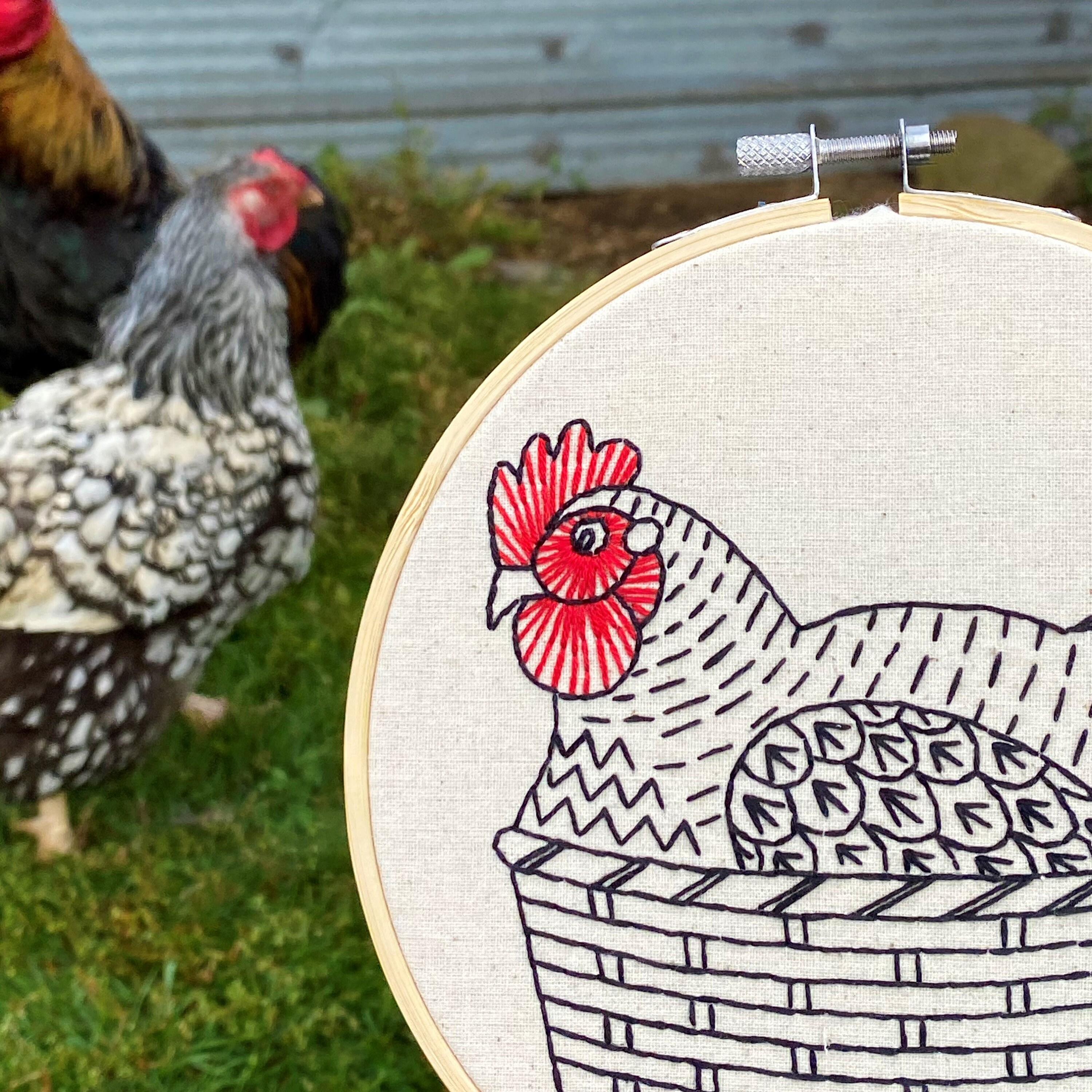 Chicken Embroidery Kit DIY craft kit beginner embroidery Etsy