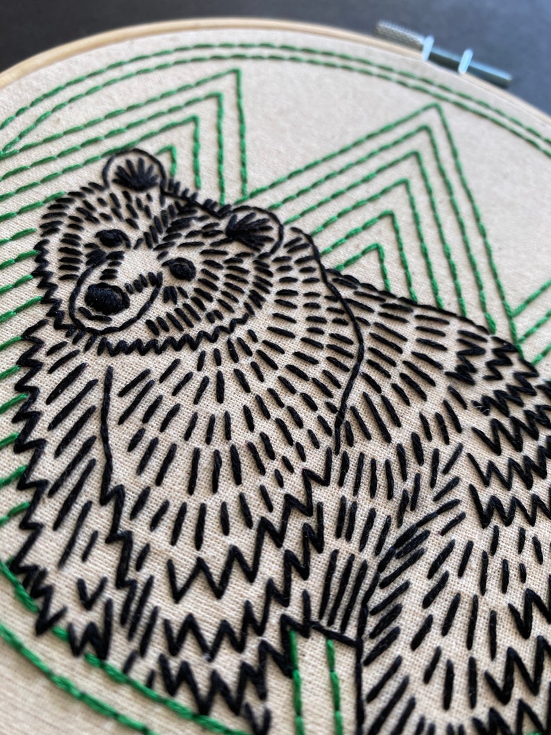 Bear Embroidery Kit DIY Craft Kit Beginner Embroidery Etsy