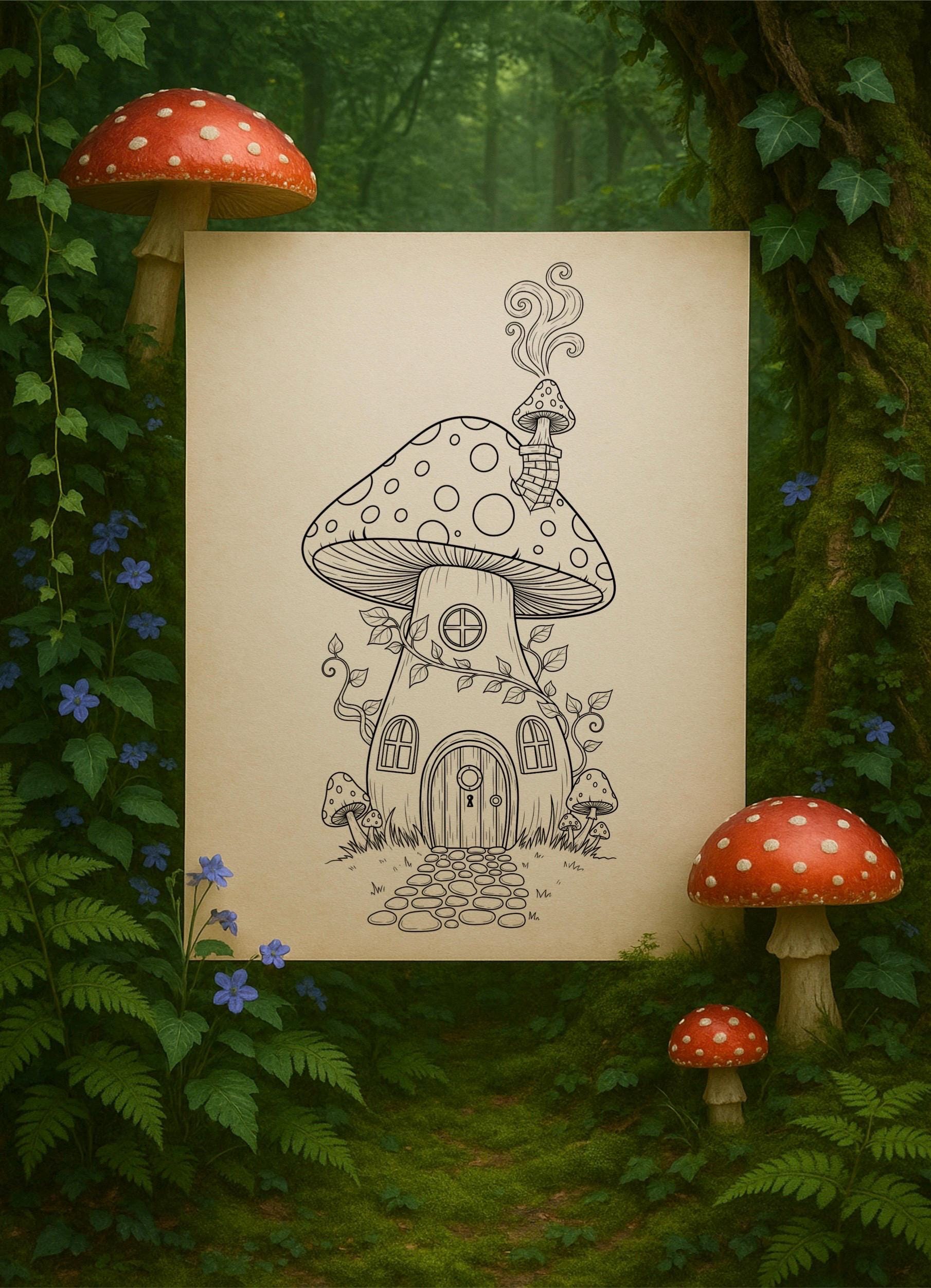 42 Unique Fairy Tale Crafts for Kids Perfect for Craft Time 22 Mushroom House Coloring Page Whimsical Fairy Cottage Print (Instant…