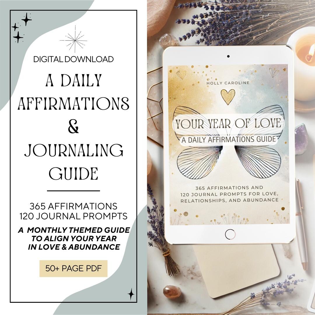 Self-love & Reflection Workbook | Daily Affirmations + Monthly Journal ...