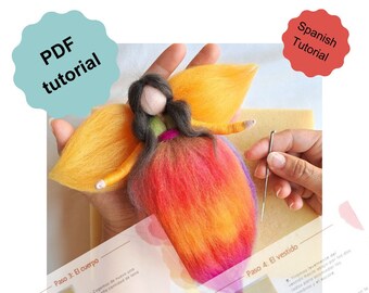 waldorf fairy pdf felting, waldorf needle felting, pdf wool fairy, fairy creation instructions, wool fairy pattern, waldorf fairy tutorial pattern