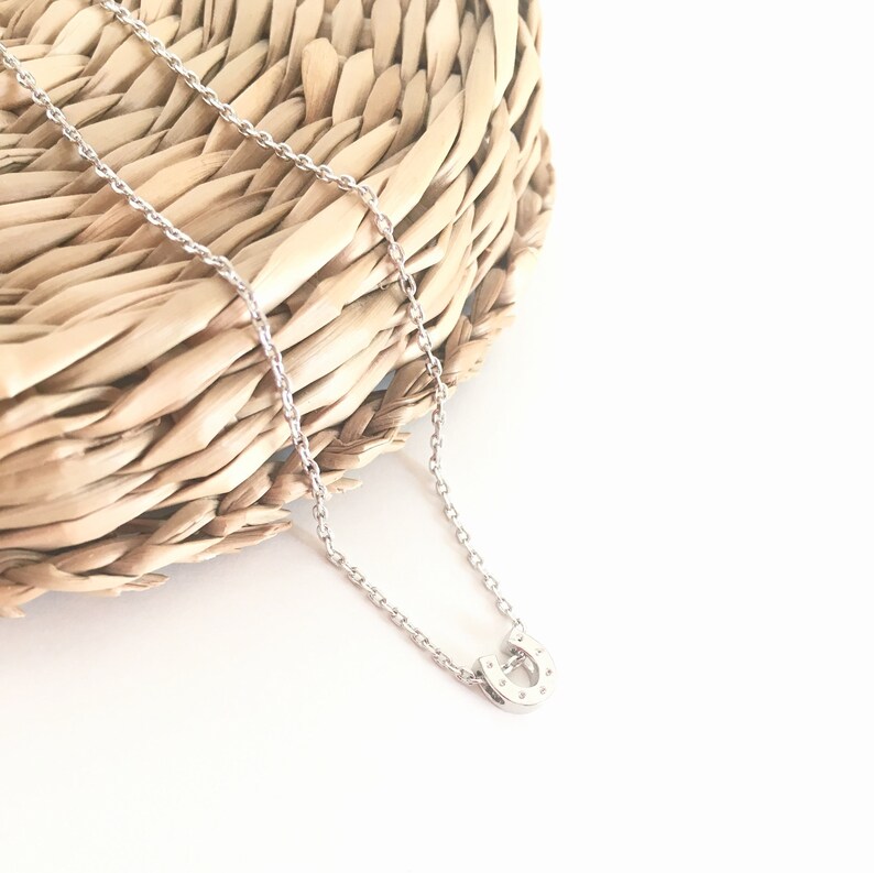 Tiny horseshoe necklace Horseshoe necklace Minimalist Etsy