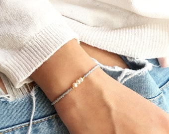 Pearl bracelet, Beaded bracelet, Freshwater pearl bracelet