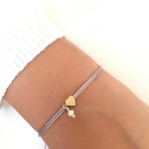 Tiny heart bracelet, Wish bracelet, Gold bracelet, Friendship bracelet, Bridesmaid gift image 5