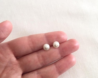 Pearl stud earrings, Pearl studs, Pearl earrings, Earrings stud, Minimalist pearl earrings, Gift jewelry