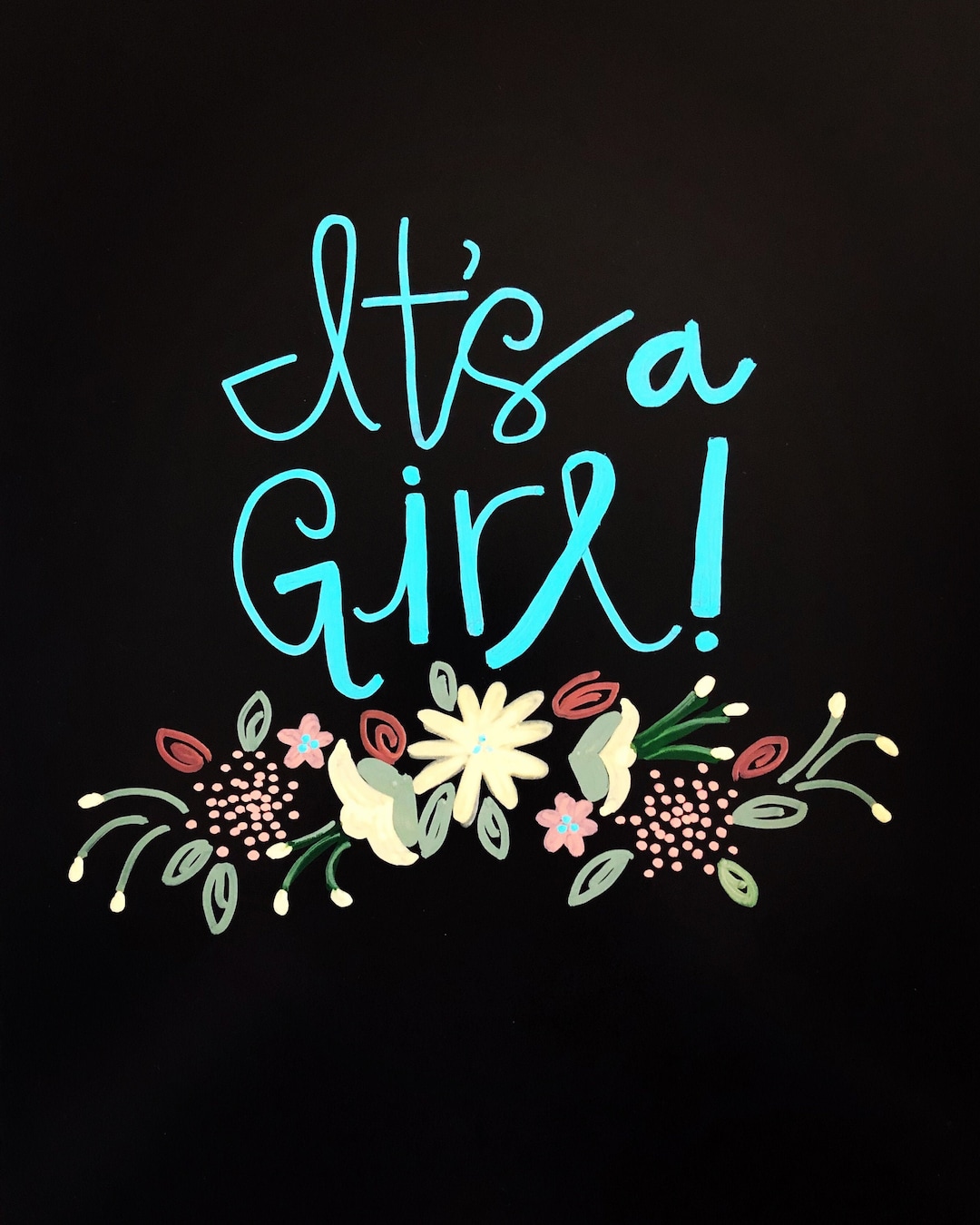Custom Chalkboard Sign Boho Style Sign It's A Girl Etsy