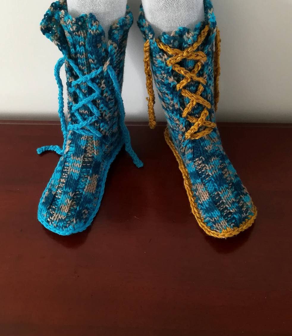 Lace up online slipper boots