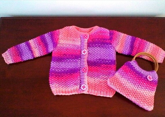 colourful chunky knit cardigan