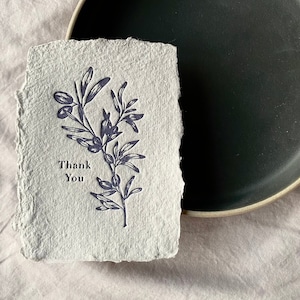 Lettre enfoncée Merci Olive Branches Card