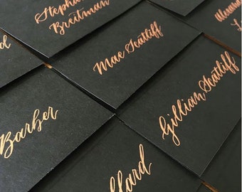 Black Calligraphy Place Cards