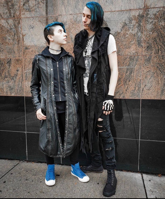 Distressed Black Hooded Scarf: Post-apocalyptic Halloween Burning