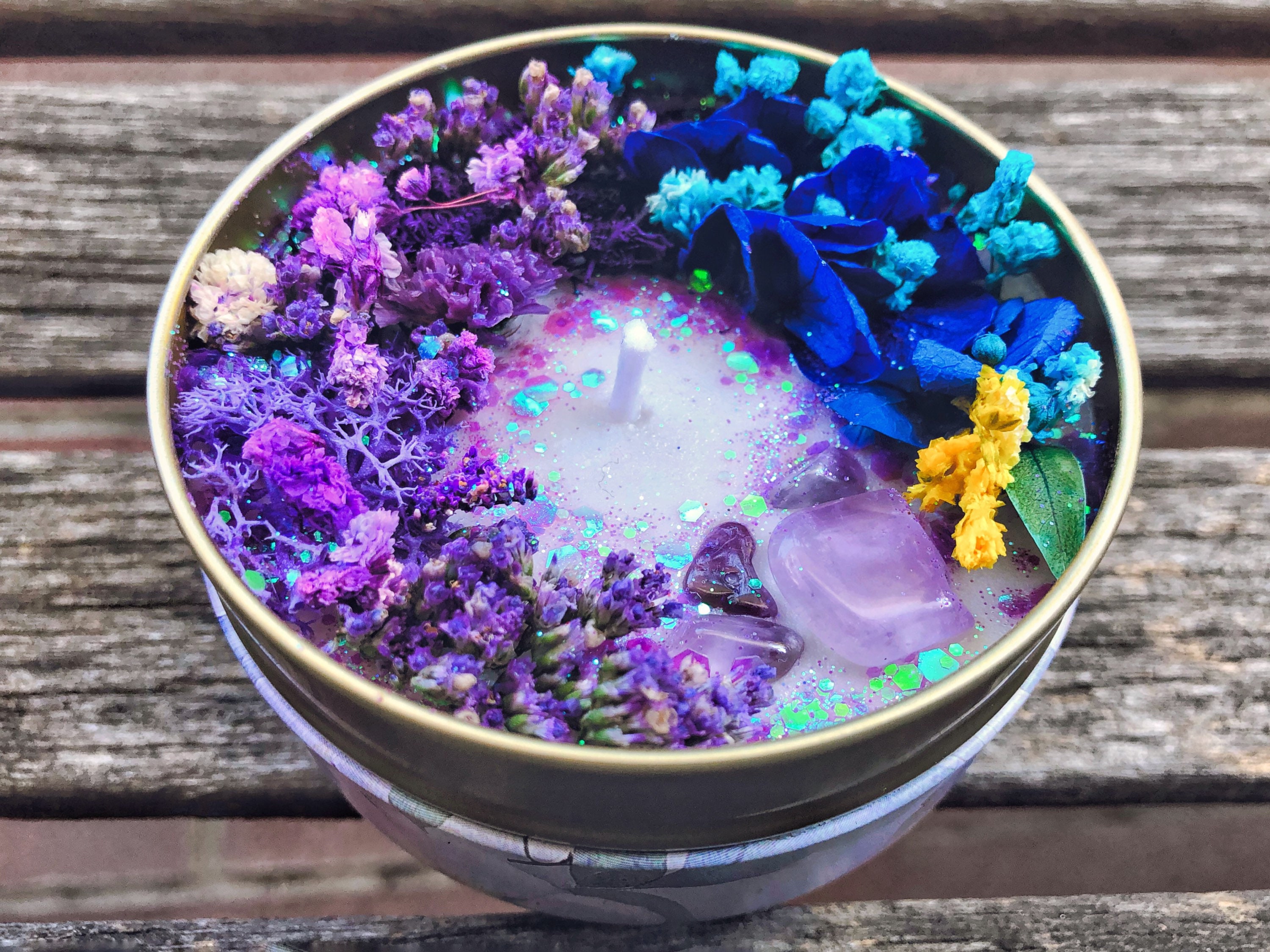 Purple Candle Blue Candle Scented Candle Meditation Candle Etsy