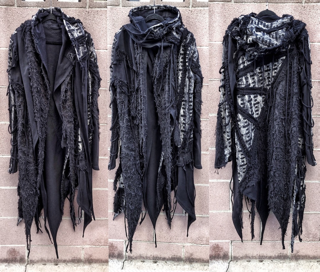 Distressed Jacket Postapocalyptic Jacket Cyberpunk Jacket Black Jacket Stage Clothing Cyberpunk Clothing Halloween Costume Halloween Etsy Canada