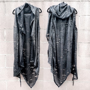 Black Silver burning man hoodie, postapocalyptic cyberpunk hoodie, gothic festival hoodie, Halloween costume, dystopian stage clothing