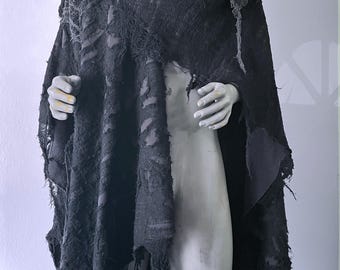 Distressed Cloak. Postapocalyptic Burning Man Cosplay costume