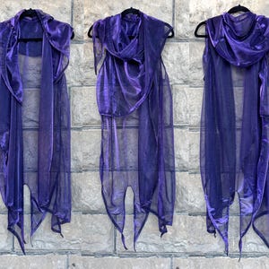 Black Purple metallic postapocalyptic hoodie, Cyberpunk Hoodie, Stage clothing, festival hoodie, black hoodie, Clubwear, Burning Man Hoodie