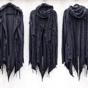 Black jacket, burning man jacket, postapocalyptic jacket, Halloween costume, distressed jacket, cyberpunk, stage clothing, cyberpunk jacket
