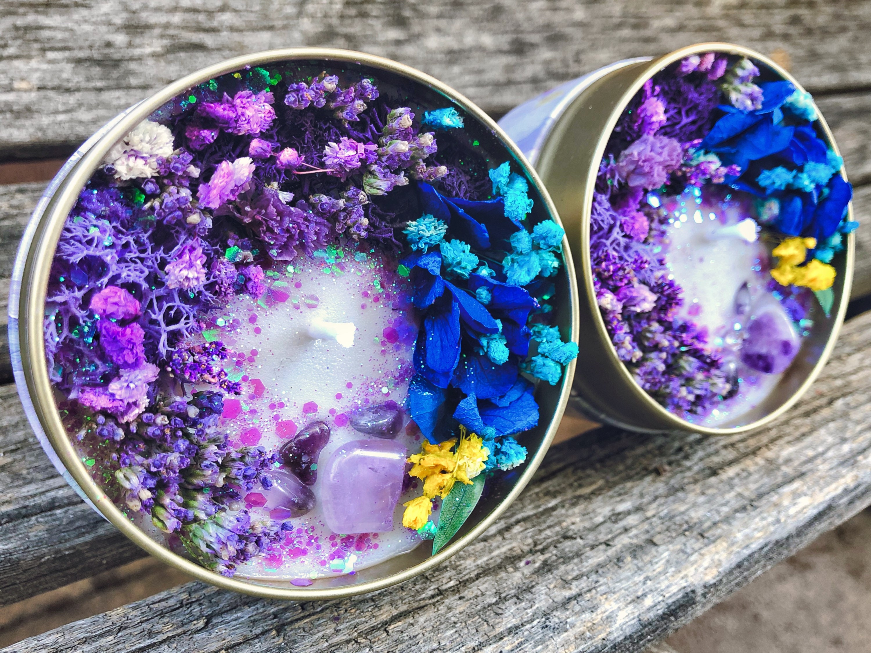 Purple Candle Blue Candle Scented Candle Meditation Candle Etsy