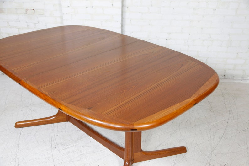 Vintage MCM scandinavian teak oval dining table no extension leafs by Rasmus Denmark Free delivery only in NYC and Hudson Valley areas image 9