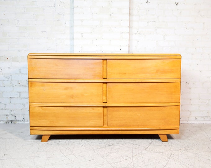 Vintage Mcm Solid Maple 6 Drawer Dresser by KLING Furniture NY Free