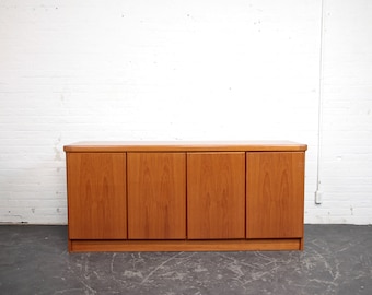 Vintage MCM Scandinavian teak credenza w/ 2 small drawers | Free delivery only in NYC and Hudson Valley areas