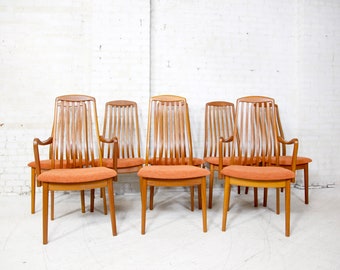 Vintage MCM set of 8 teak Preben Schou Andersen for Schou Andersen Møbelfabrik, Denmark | Free delivery only in NYC and Hudson Valley areas