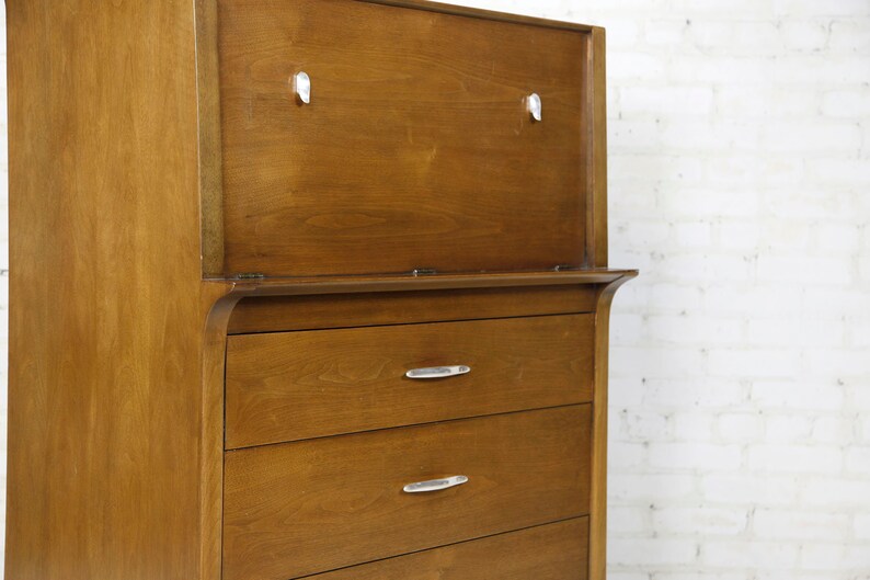 Vintage MCM 9 drawer tallboy dresser by Drexel Profile line Free deliver in NYC and Hudson Valley areas image 5