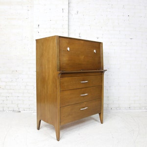 Vintage MCM 9 drawer tallboy dresser by Drexel Profile line Free deliver in NYC and Hudson Valley areas image 4