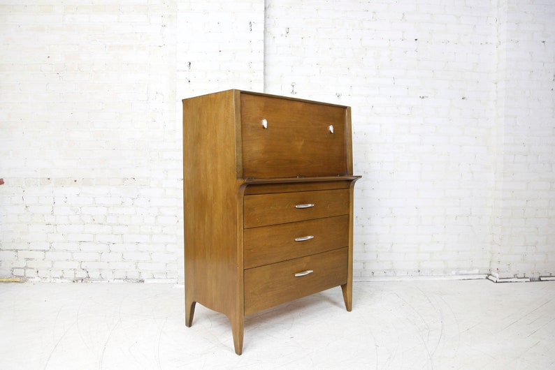 Vintage MCM 9 drawer tallboy dresser by Drexel Profile line Free deliver in NYC and Hudson Valley areas image 4