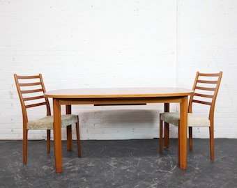 Vintage MCM Danish teak oval dining table w/ extension leaf by Farstrup Furniture Denmark | Free delivery only in NYC and Hudson Valley area